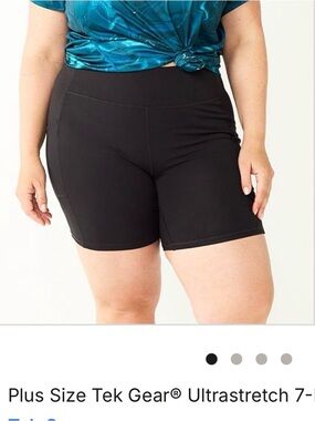 tek gear Black Plus Size Bike Shorts with Side Pockets